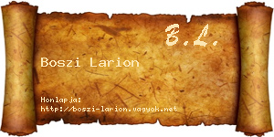 Boszi Larion névjegykártya